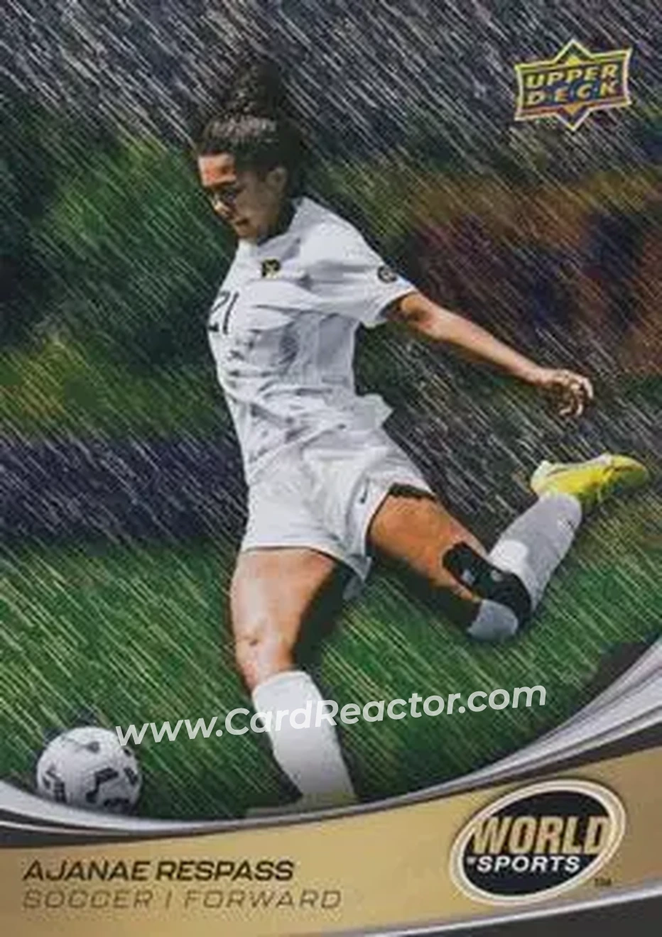 2026 Upper Deck World of Sports Volume II - Storm Zone Foilboard #252 - Ajanae Respass - West Virginia Mountaineers - Front 2026 Upper Deck World of Sports Volume II - Storm Zone Foilboard #252 - Ajanae Respass - West Virginia Mountaineers - Front