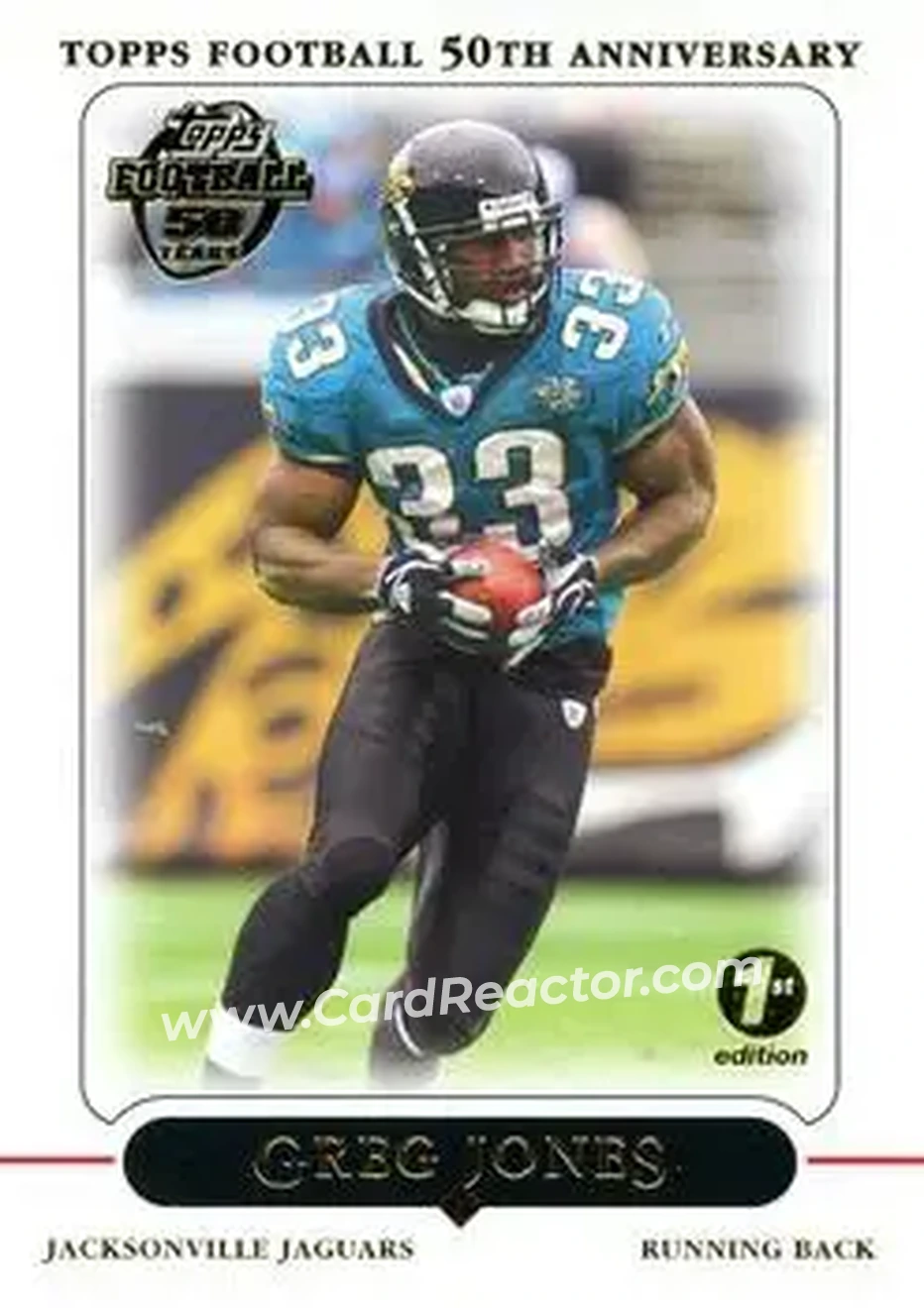 2005 Topps 1st Edition #15 - Greg Jones - Jacksonville Jaguars - Front 2005 Topps 1st Edition #15 - Greg Jones - Jacksonville Jaguars - Front