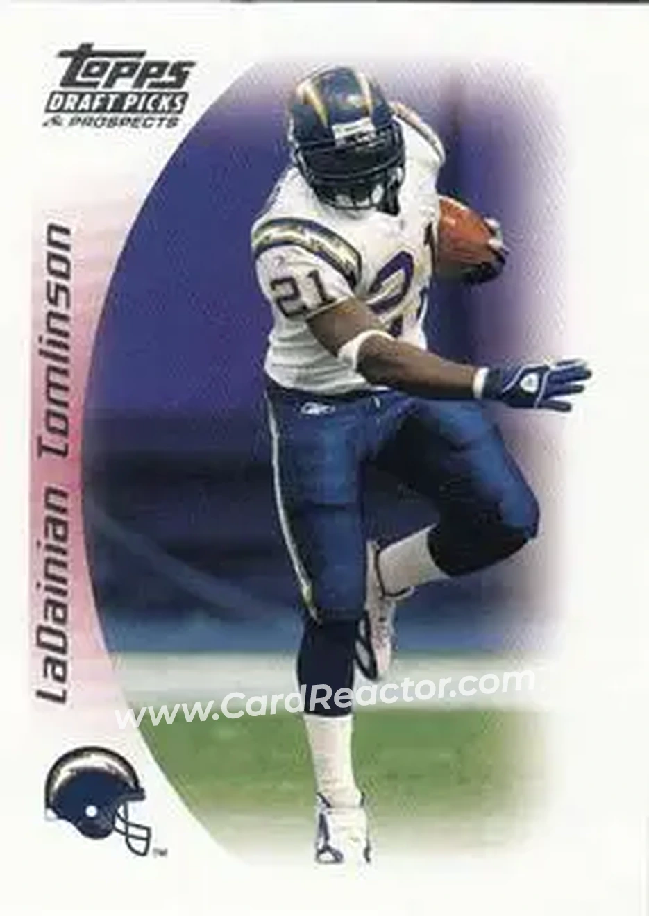 2005 Topps Draft Picks & Prospects #8 - LaDainian Tomlinson - San Diego Chargers - Front 2005 Topps Draft Picks & Prospects #8 - LaDainian Tomlinson - San Diego Chargers - Front