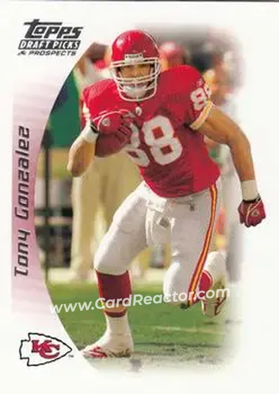 2005 Topps Draft Picks & Prospects #20 - Tony Gonzalez - Kansas City Chiefs - Front 2005 Topps Draft Picks & Prospects #20 - Tony Gonzalez - Kansas City Chiefs - Front
