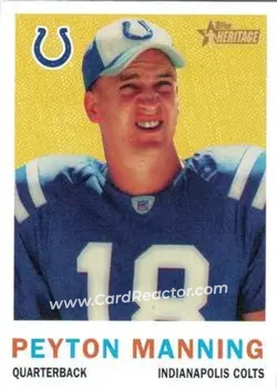 2005 Topps Heritage #16 - Peyton Manning - Indianapolis Colts - Front 2005 Topps Heritage #16 - Peyton Manning - Indianapolis Colts - Front