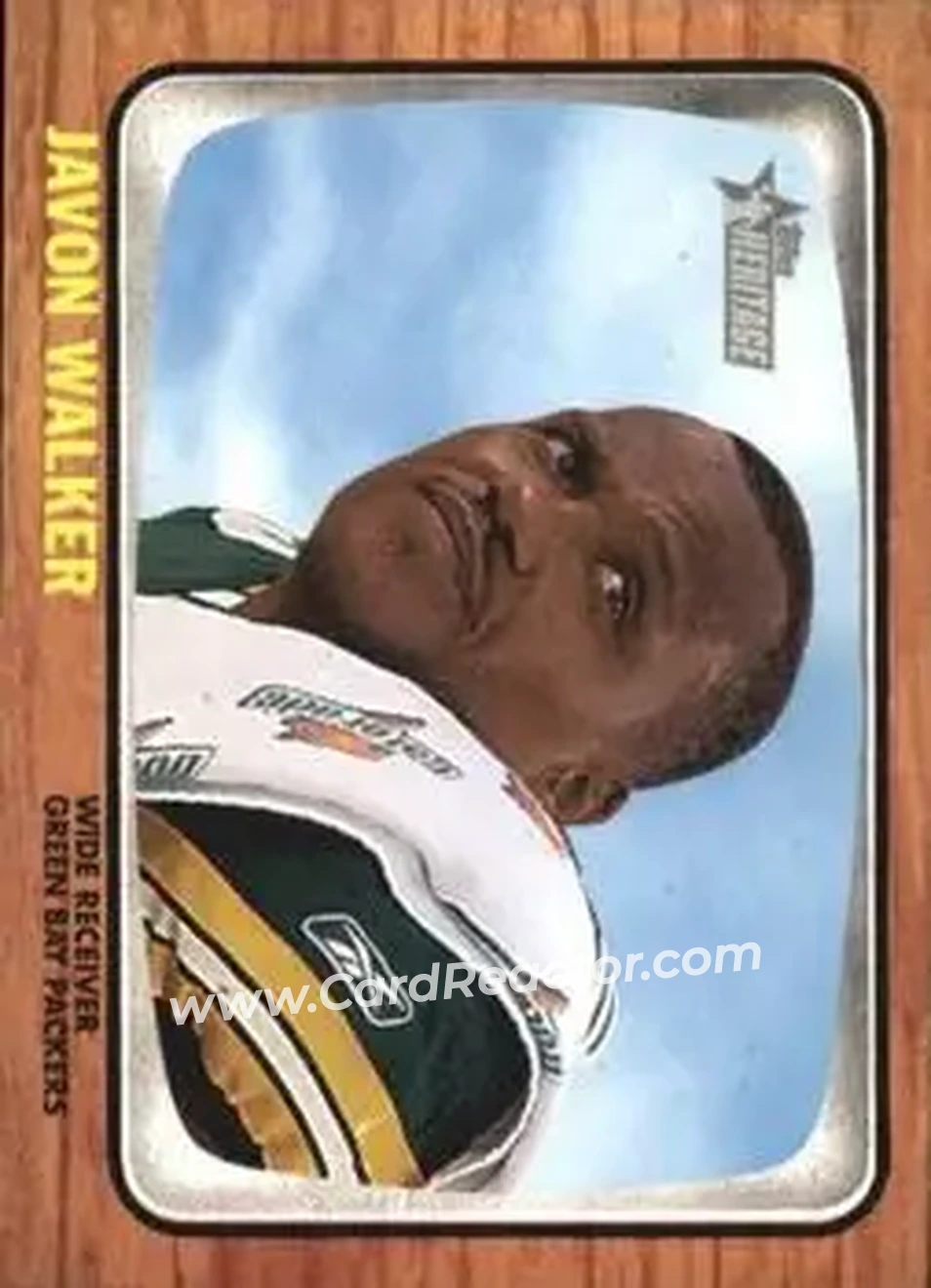2005 Topps Heritage #2 - Javon Walker - Green Bay Packers - Front 2005 Topps Heritage #2 - Javon Walker - Green Bay Packers - Front