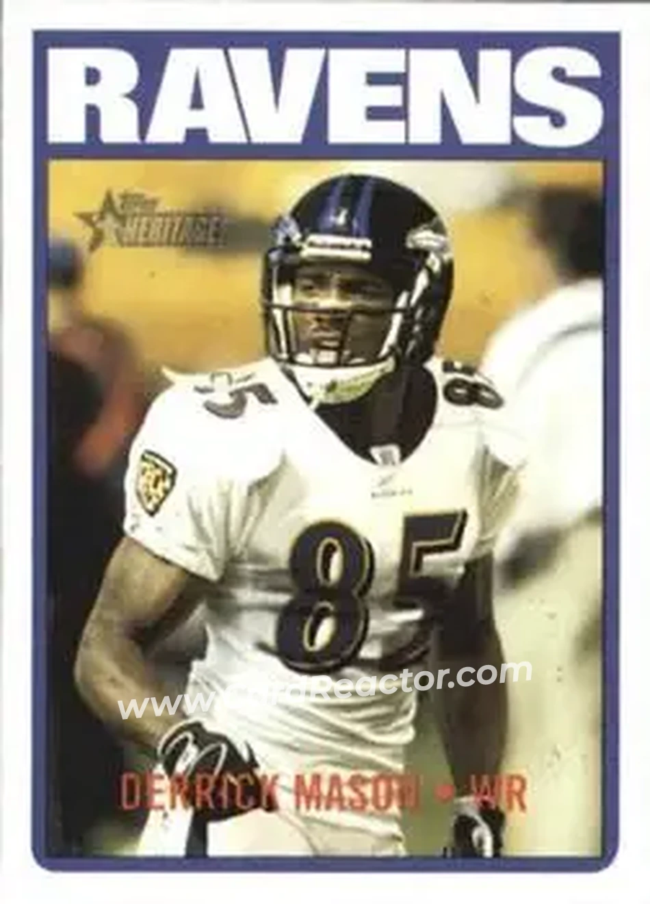 2005 Topps Heritage #3 - Derrick Mason - Baltimore Ravens - Front 2005 Topps Heritage #3 - Derrick Mason - Baltimore Ravens - Front
