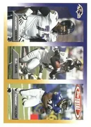 2005 Topps Total #12 Chester Taylor - Jonathan Ogden - B.J. Sams - Baltimore Ravens