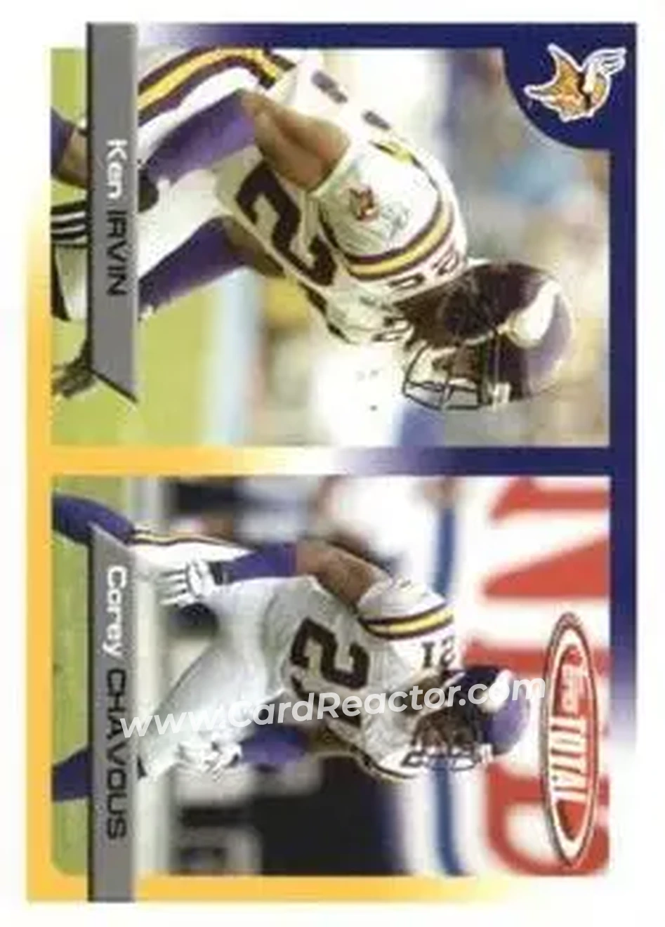 2005 Topps Total #17 - Ken Irvin - Corey Chavous - Minnesota Vikings - Minnesota Vikings - Front 2005 Topps Total #17 - Ken Irvin - Corey Chavous - Minnesota Vikings - Minnesota Vikings - Front