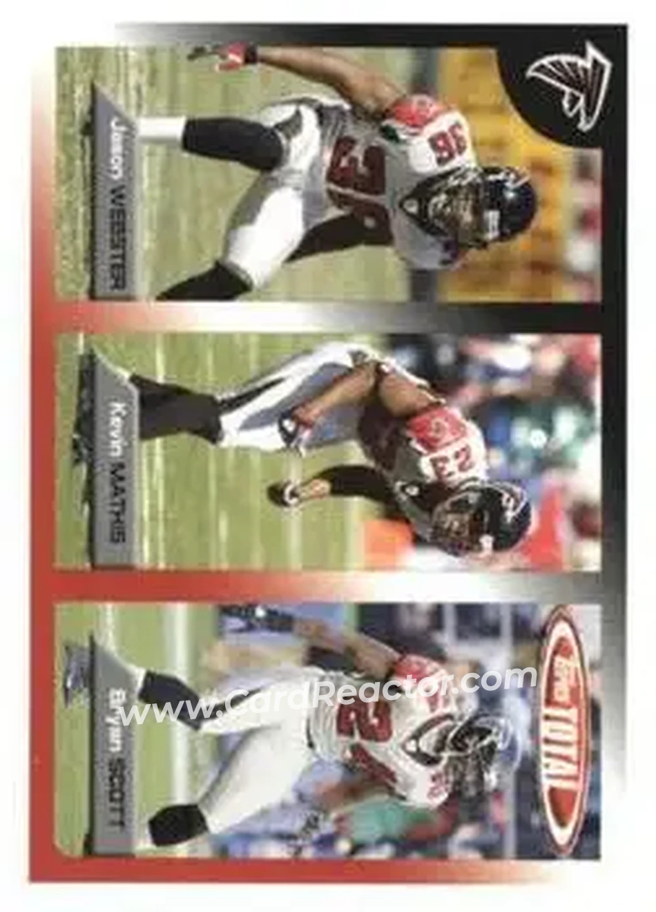 2005 Topps Total #24 - Kevin Mathis - Jason Webster - Bryan Scott RC - Atlanta Falcons - Atlanta Falcons - Front