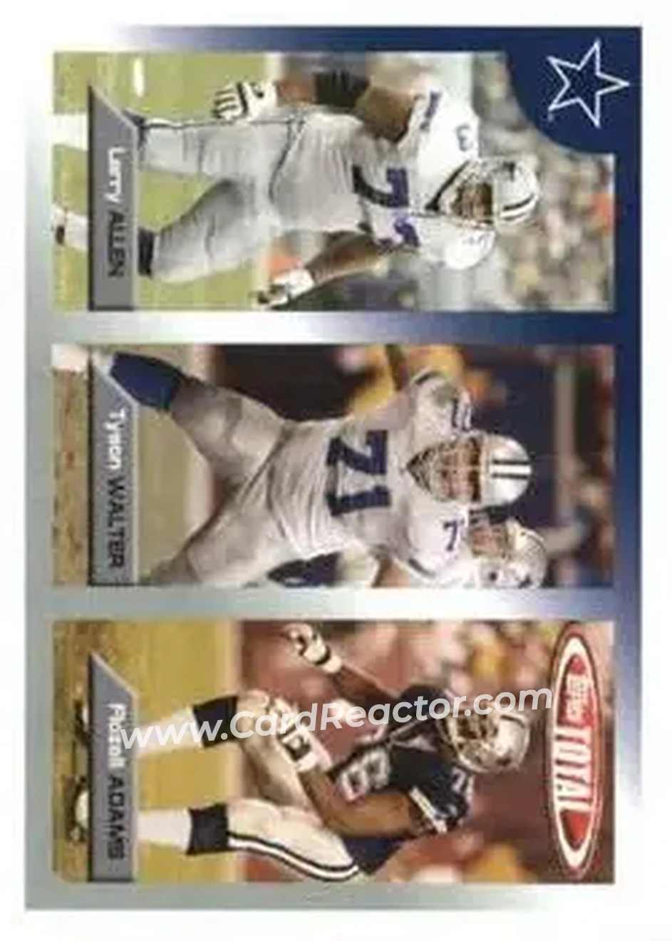 2005 Topps Total #27 - Tyson Walter - Flozell Adams - Larry Allen - Dallas Cowboys - Dallas Cowboys - Front