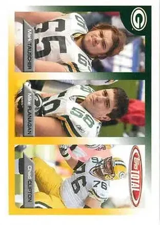 2005 Topps Total #28 Mark Tauscher - Mike Flanagan - Chad Clifton RC - Green Bay Packers