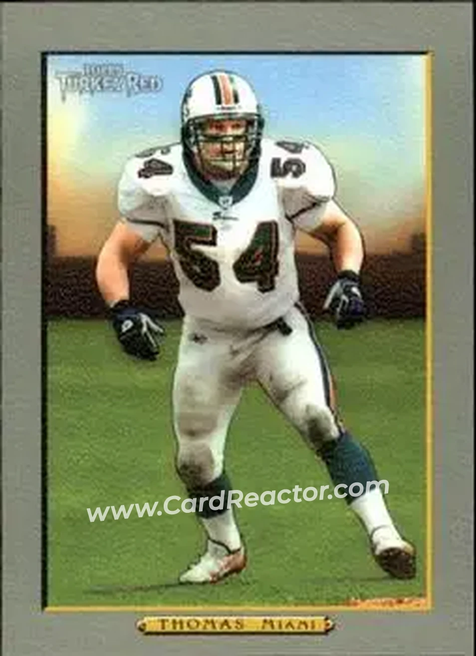 2005 Topps Turkey Red #9 - Zach Thomas - Miami Dolphins - Front 2005 Topps Turkey Red #9 - Zach Thomas - Miami Dolphins - Front