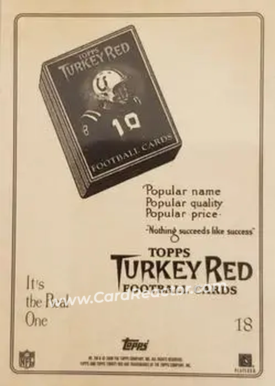 2005 Topps Turkey Red #18b - Peyton Manning - Indianapolis Colts - Back 2005 Topps Turkey Red #18b - Peyton Manning - Indianapolis Colts - Back