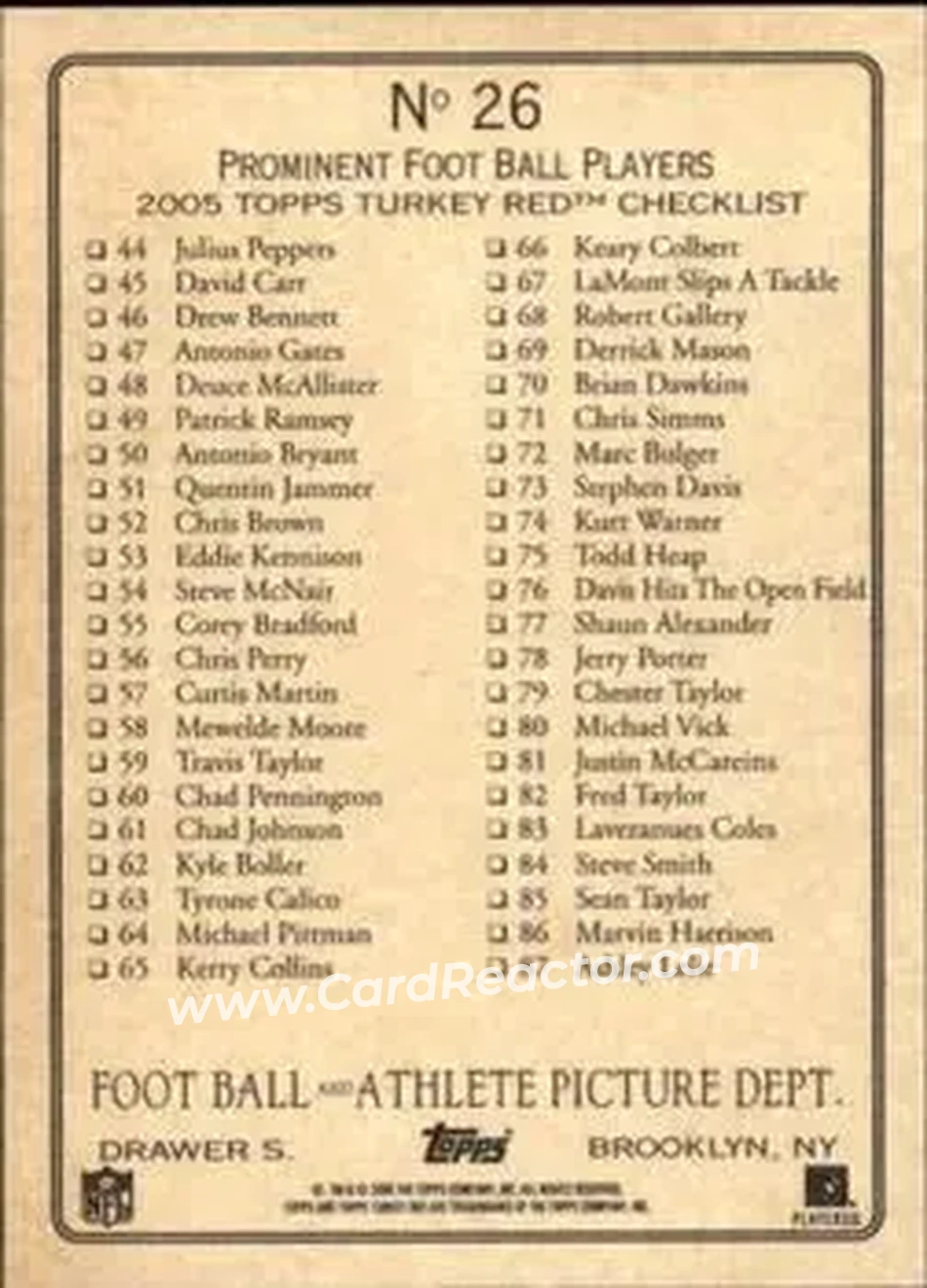 2005 Topps Turkey Red #26 - Donte Stallworth - New Orleans Saints - Back