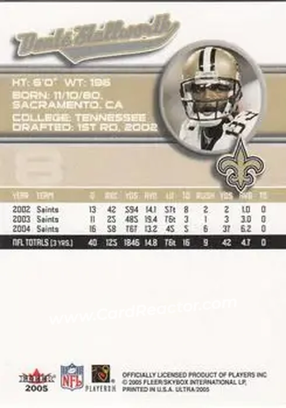 2005 Ultra #8 - Donte Stallworth - New Orleans Saints - Back