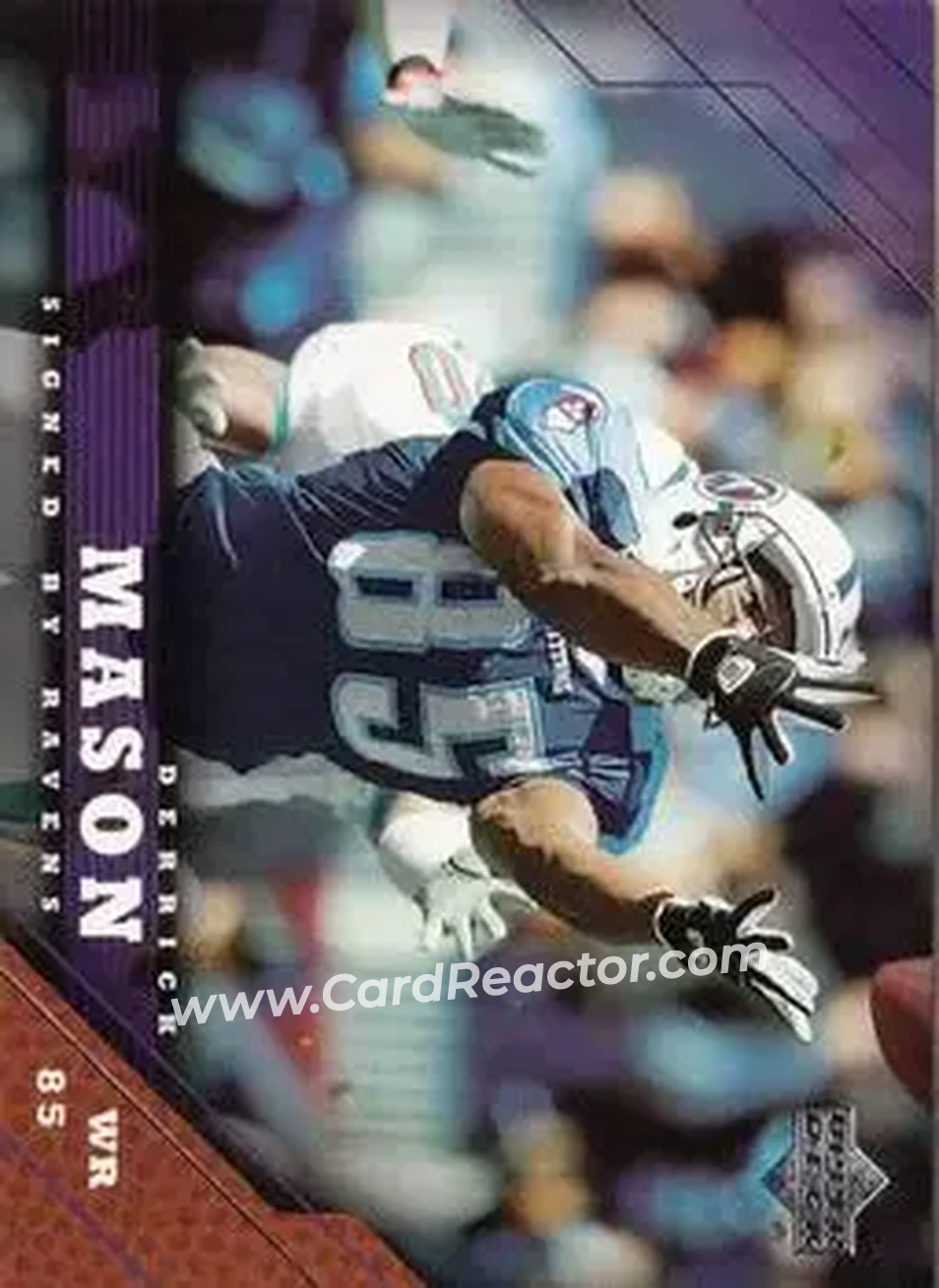 2005 Upper Deck #18 - Derrick Mason - Baltimore Ravens - Front 2005 Upper Deck #18 - Derrick Mason - Baltimore Ravens - Front