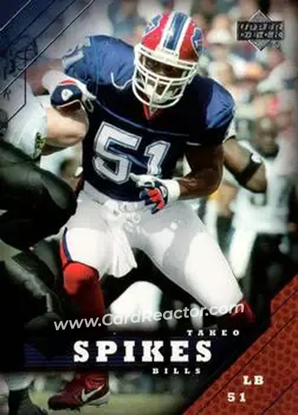 2005 Upper Deck #24 - Takeo Spikes - Buffalo Bills - Front 2005 Upper Deck #24 - Takeo Spikes - Buffalo Bills - Front