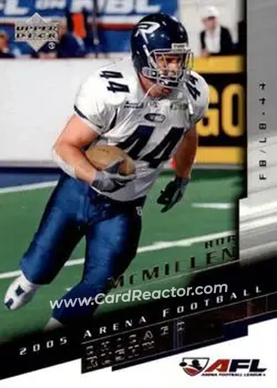 2005 Upper Deck AFL #12 - Bob McMillen - Chicago Rush - Front 2005 Upper Deck AFL #12 - Bob McMillen - Chicago Rush - Front