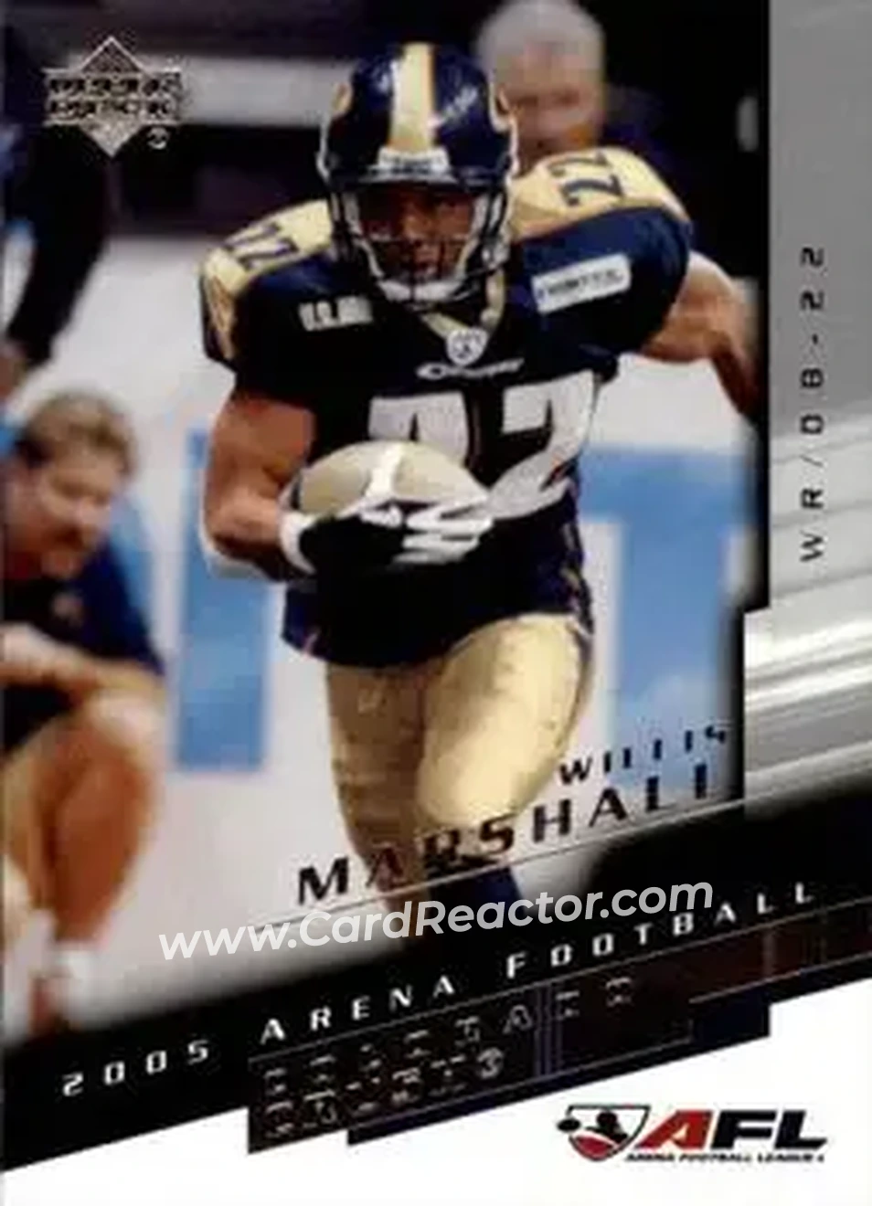 2005 Upper Deck AFL #19 - Willis Marshall - Colorado Crush - Front 2005 Upper Deck AFL #19 - Willis Marshall - Colorado Crush - Front
