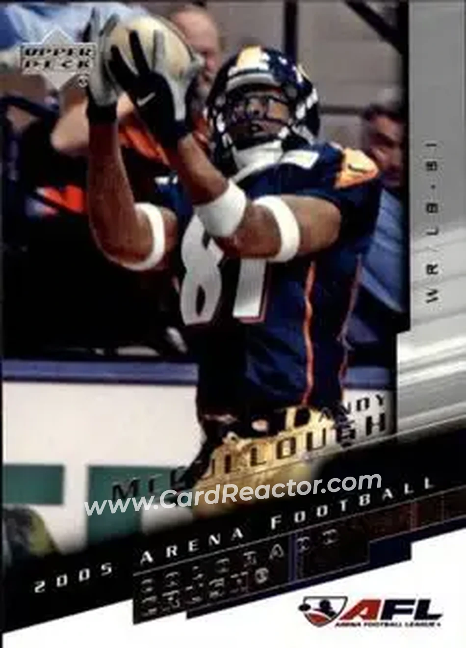 2005 Upper Deck AFL #21 - Andy McCullough - Colorado Crush - Front 2005 Upper Deck AFL #21 - Andy McCullough - Colorado Crush - Front