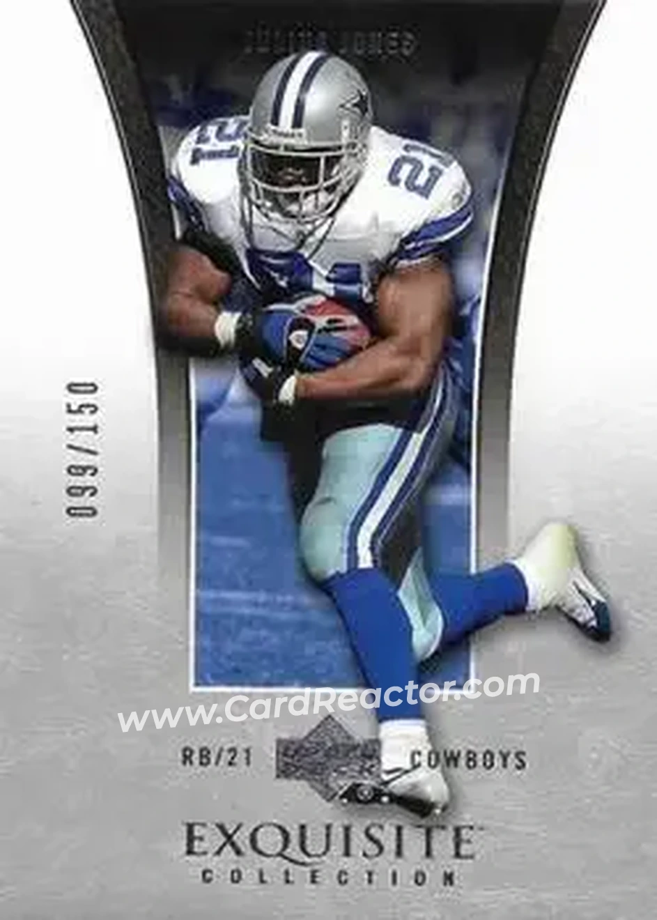 2005 Upper Deck Exquisite Collection #9 - Julius Jones - Dallas Cowboys - Front 2005 Upper Deck Exquisite Collection #9 - Julius Jones - Dallas Cowboys - Front
