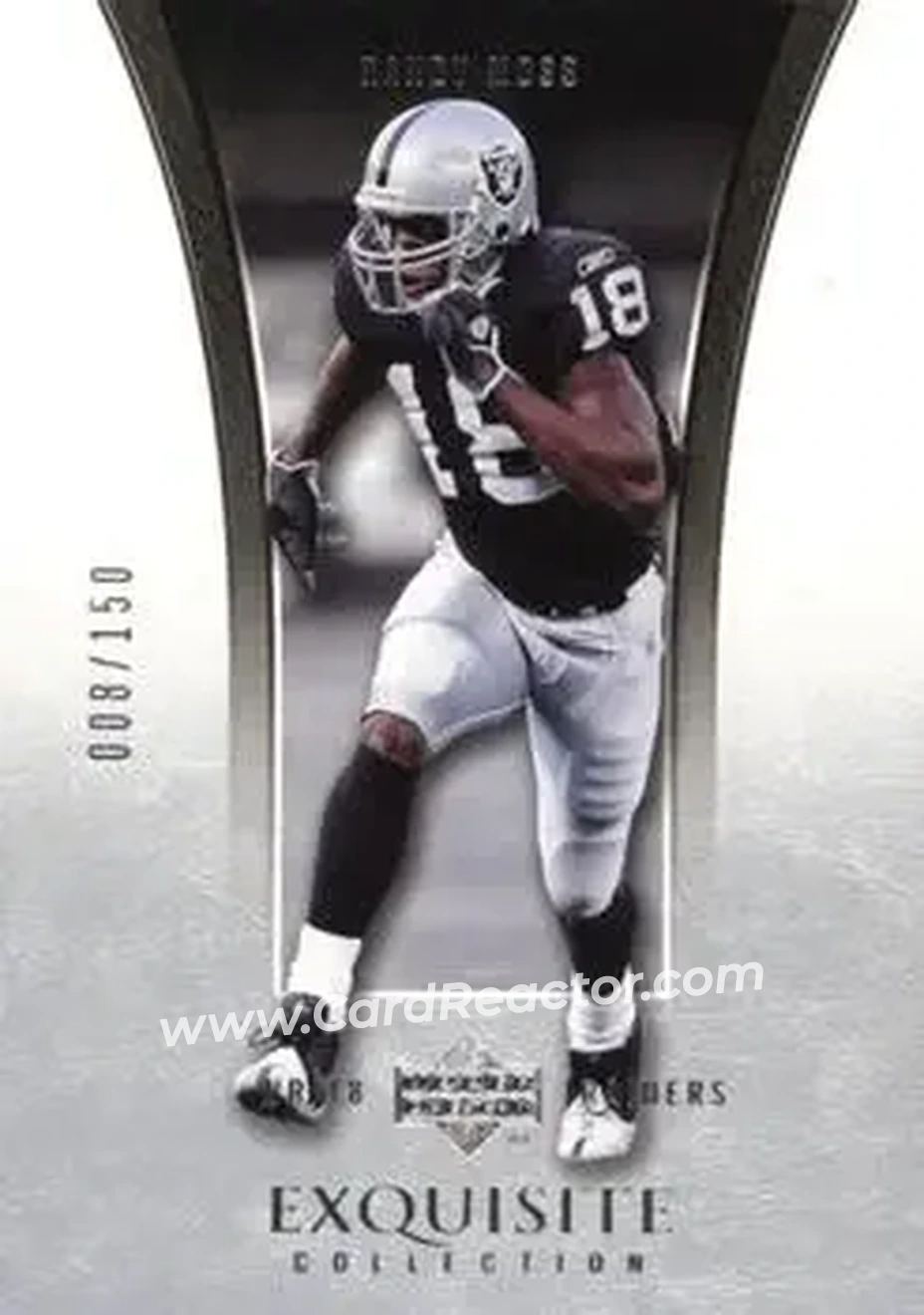 2005 Upper Deck Exquisite Collection #29 - Randy Moss - Oakland Raiders - Front 2005 Upper Deck Exquisite Collection #29 - Randy Moss - Oakland Raiders - Front