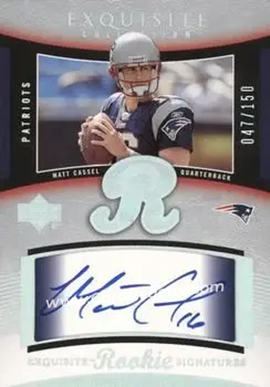 2005 Upper Deck Exquisite Collection #56 - Matt Cassel - New England Patriots - Front 2005 Upper Deck Exquisite Collection #56 - Matt Cassel - New England Patriots - Front