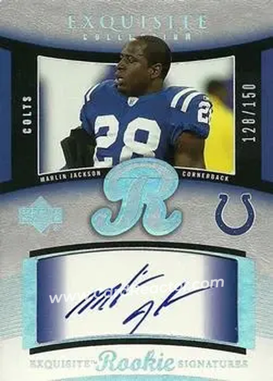 2005 Upper Deck Exquisite Collection #71 - Marlin Jackson - Indianapolis Colts - Front 2005 Upper Deck Exquisite Collection #71 - Marlin Jackson - Indianapolis Colts - Front