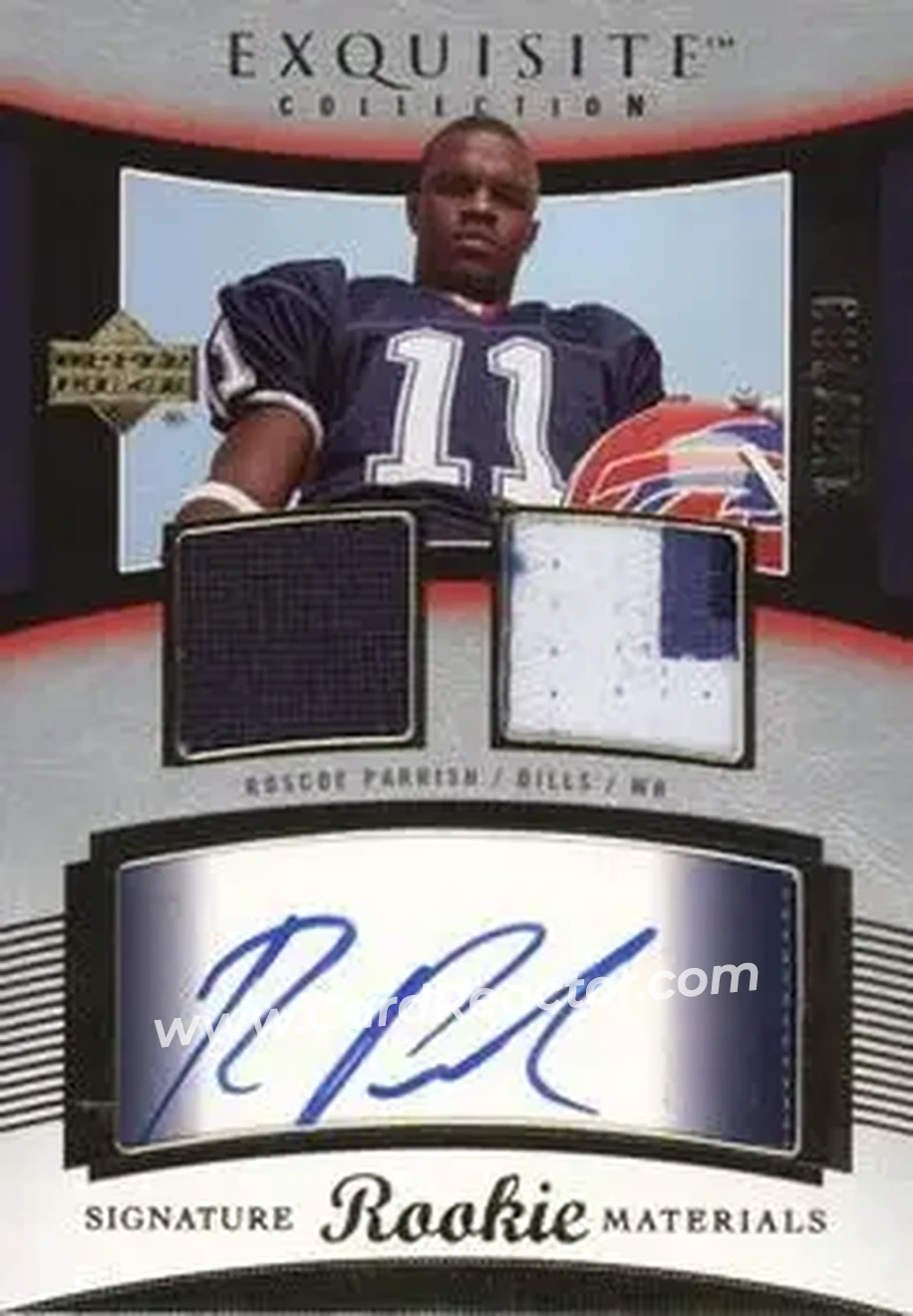 2005 Upper Deck Exquisite Collection #104 - Roscoe Parrish - Buffalo Bills - Front 2005 Upper Deck Exquisite Collection #104 - Roscoe Parrish - Buffalo Bills - Front