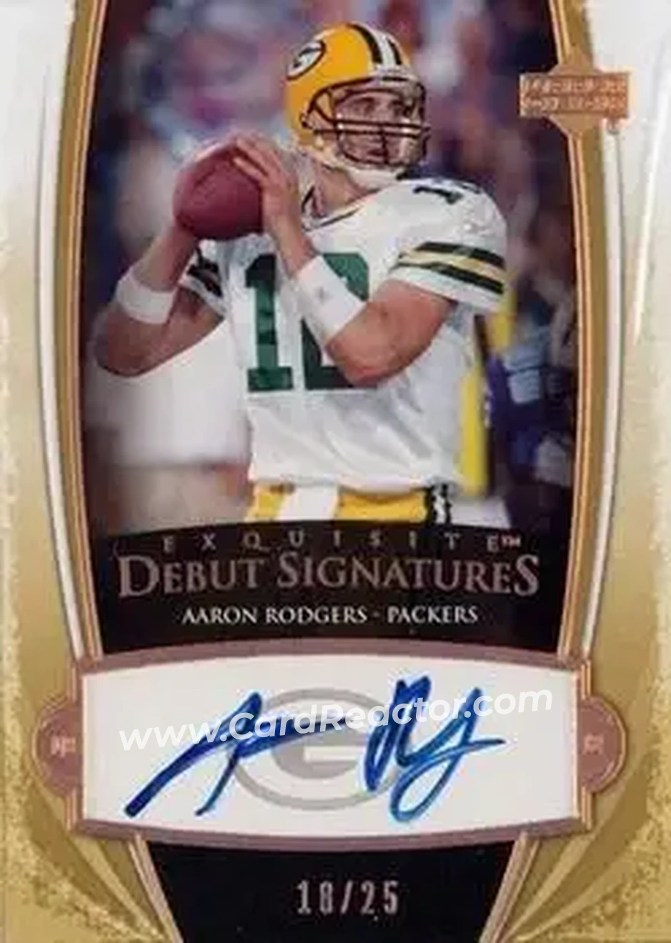 2005 Upper Deck Exquisite Collection - Debut Signatures #ED-AR - Aaron Rodgers - Green Bay Packers - Front