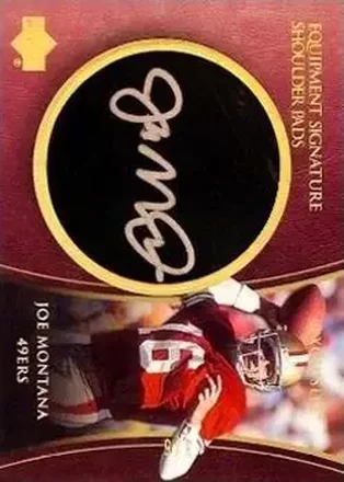 2005 Upper Deck Exquisite Collection - Equipment Pads Autographs #EEP-JM - Joe Montana - San Francisco 49ers