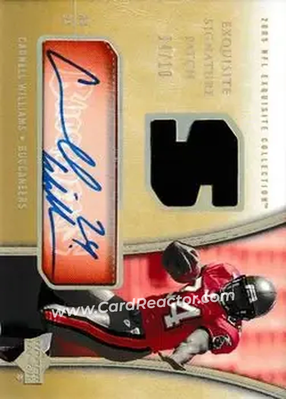 2005 Upper Deck Exquisite Collection - Patch Autographs #ESP-CW - Cadillac Williams - Tampa Bay Buccaneers - Front