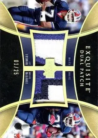 2005 Upper Deck Exquisite Collection #E2P-JW Patch Duals J.P. Losman - Willis McGahee MEM, SN25 - Buffalo Bills