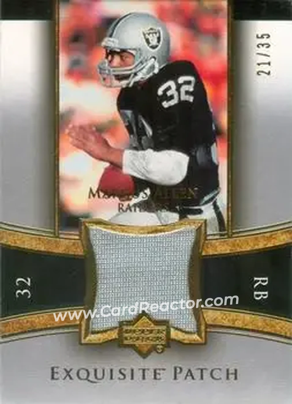 2005 Upper Deck Exquisite Collection - Patch Gold #EP-AL - Marcus Allen - Los Angeles Raiders - Front 2005 Upper Deck Exquisite Collection - Patch Gold #EP-AL - Marcus Allen - Los Angeles Raiders - Front