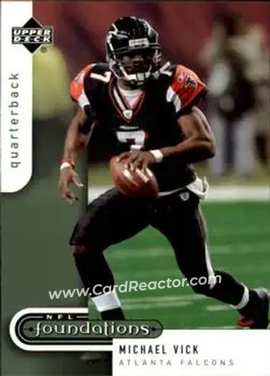 2005 Upper Deck Foundations #4 - Michael Vick - Atlanta Falcons - Front 2005 Upper Deck Foundations #4 - Michael Vick - Atlanta Falcons - Front