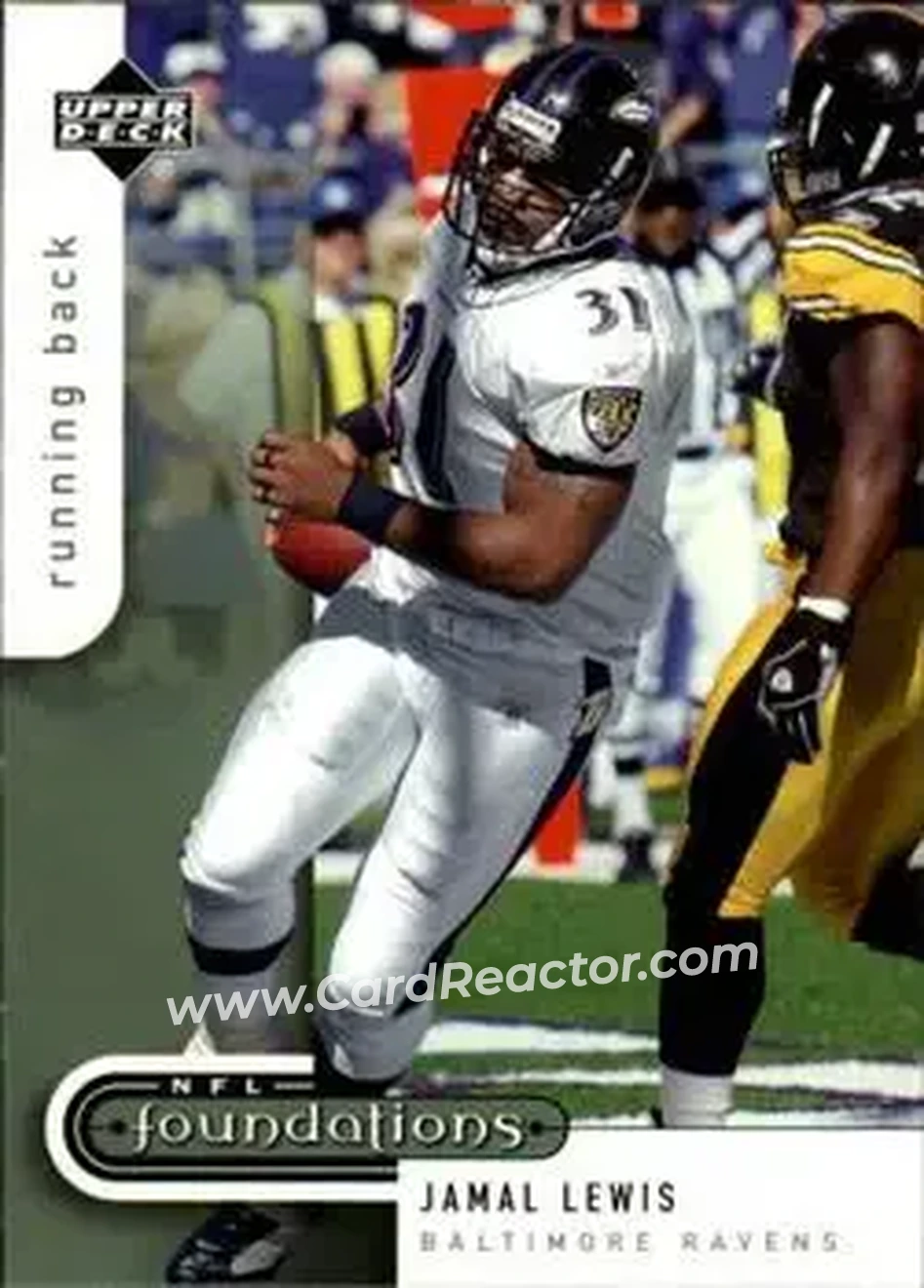 2005 Upper Deck Foundations #8 - Jamal Lewis - Baltimore Ravens - Front 2005 Upper Deck Foundations #8 - Jamal Lewis - Baltimore Ravens - Front