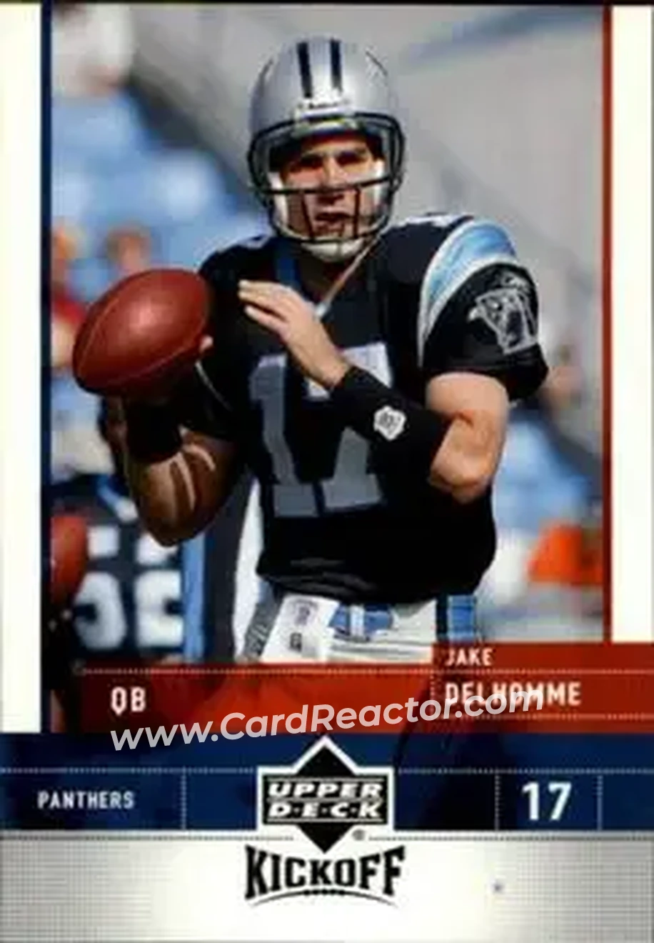 2005 Upper Deck Kickoff #13 - Jake Delhomme - Carolina Panthers - Front 2005 Upper Deck Kickoff #13 - Jake Delhomme - Carolina Panthers - Front