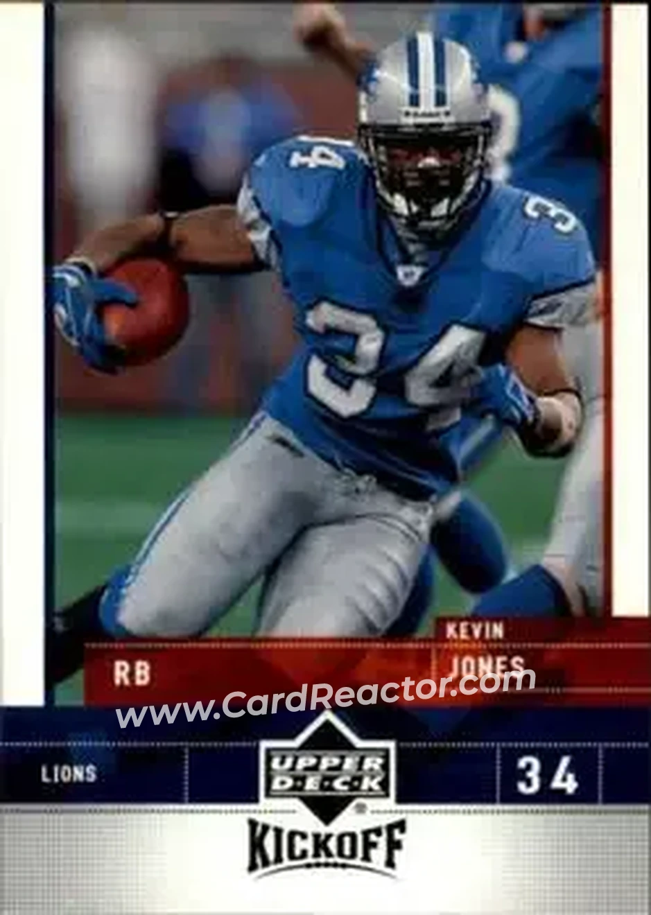 2005 Upper Deck Kickoff #29 - Kevin Jones - Detroit Lions - Front 2005 Upper Deck Kickoff #29 - Kevin Jones - Detroit Lions - Front