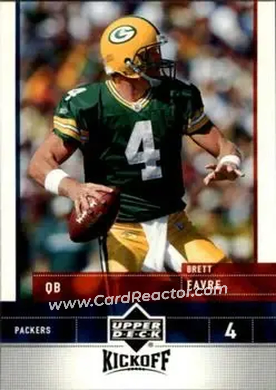 2005 Upper Deck Kickoff #31 - Brett Favre - Green Bay Packers - Front 2005 Upper Deck Kickoff #31 - Brett Favre - Green Bay Packers - Front