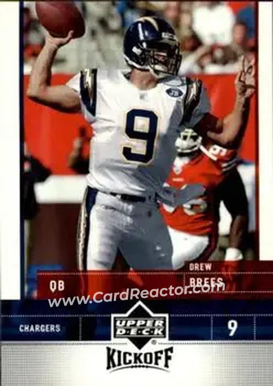 2005 Upper Deck Kickoff #72 - Drew Brees - San Diego Chargers - Front 2005 Upper Deck Kickoff #72 - Drew Brees - San Diego Chargers - Front