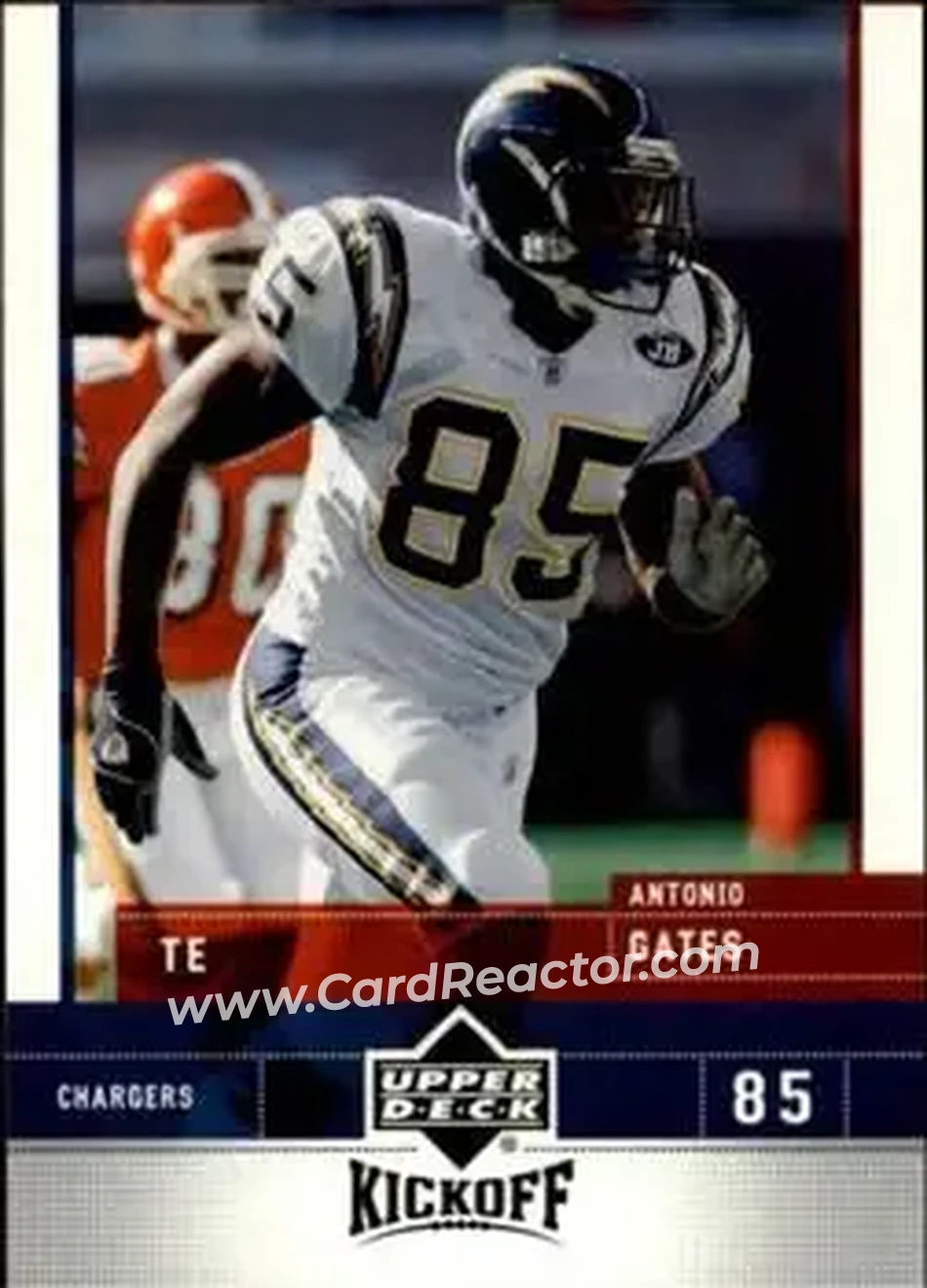 2005 Upper Deck Kickoff #74 - Antonio Gates - San Diego Chargers - Front 2005 Upper Deck Kickoff #74 - Antonio Gates - San Diego Chargers - Front
