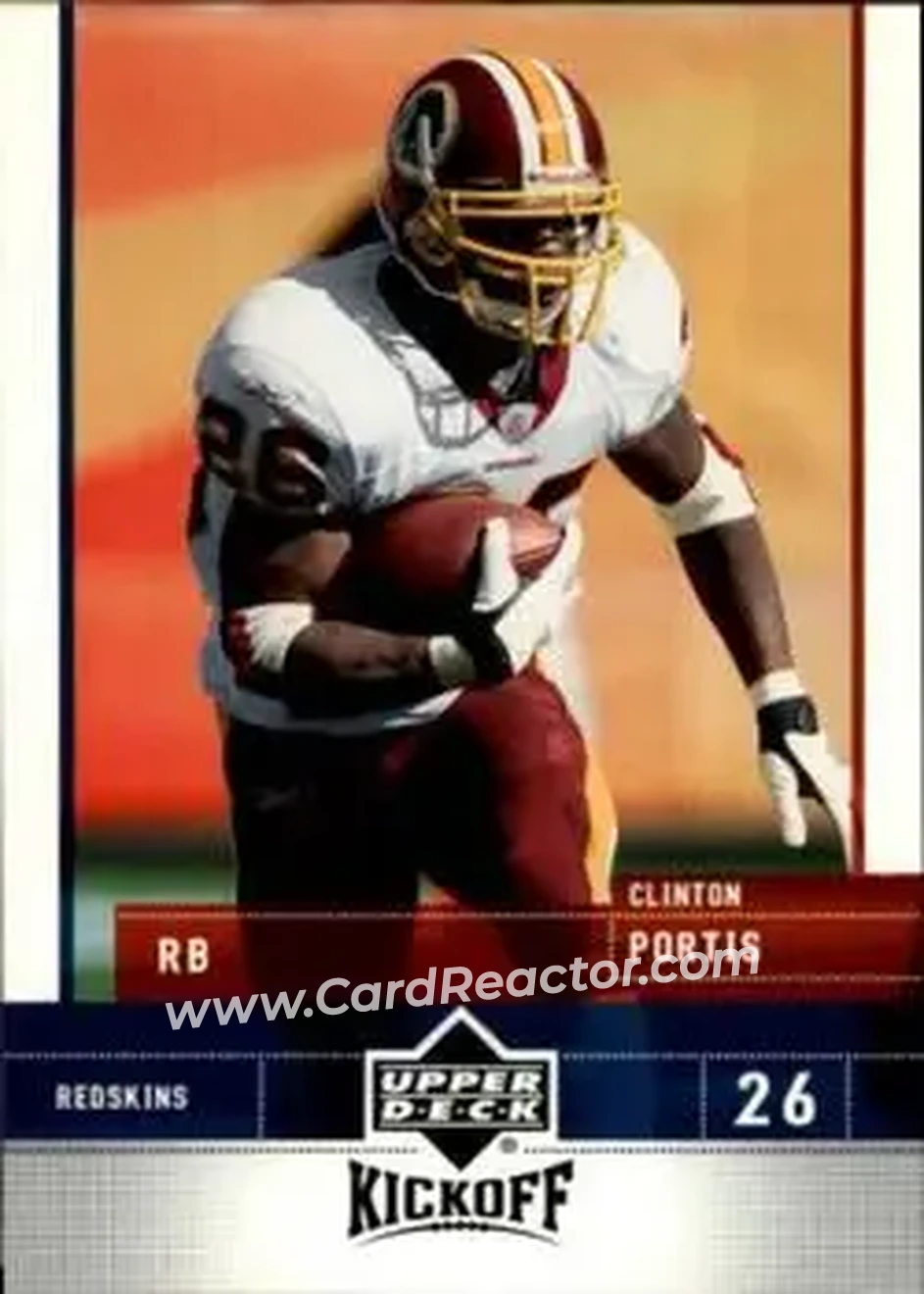 2005 Upper Deck Kickoff #88 - Clinton Portis - Washington Redskins - Front 2005 Upper Deck Kickoff #88 - Clinton Portis - Washington Redskins - Front