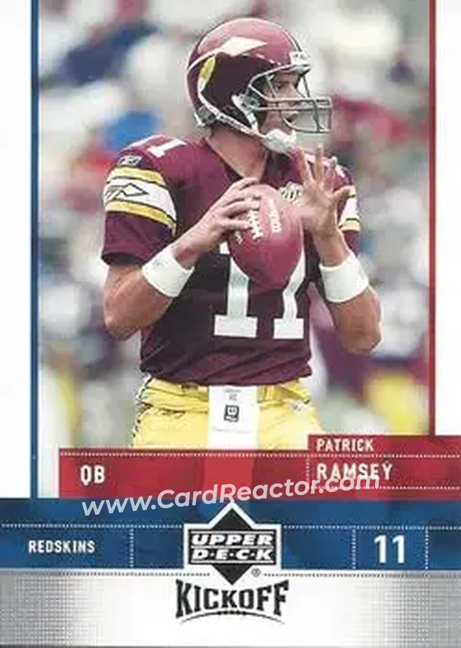 2005 Upper Deck Kickoff #89 - Patrick Ramsey - Washington Redskins - Front 2005 Upper Deck Kickoff #89 - Patrick Ramsey - Washington Redskins - Front