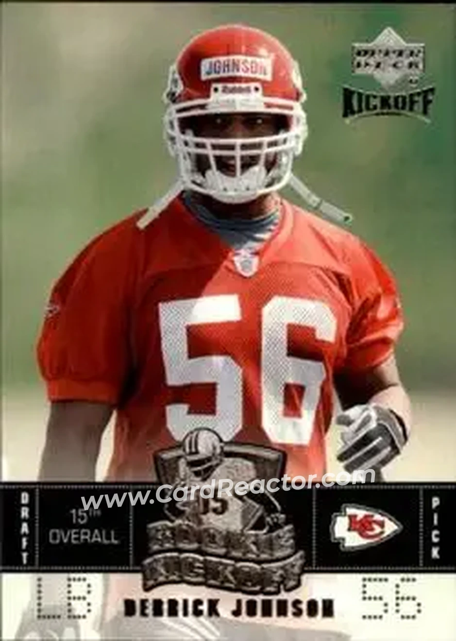 2005 Upper Deck Kickoff #120 - Derrick Johnson - Kansas City Chiefs - Front