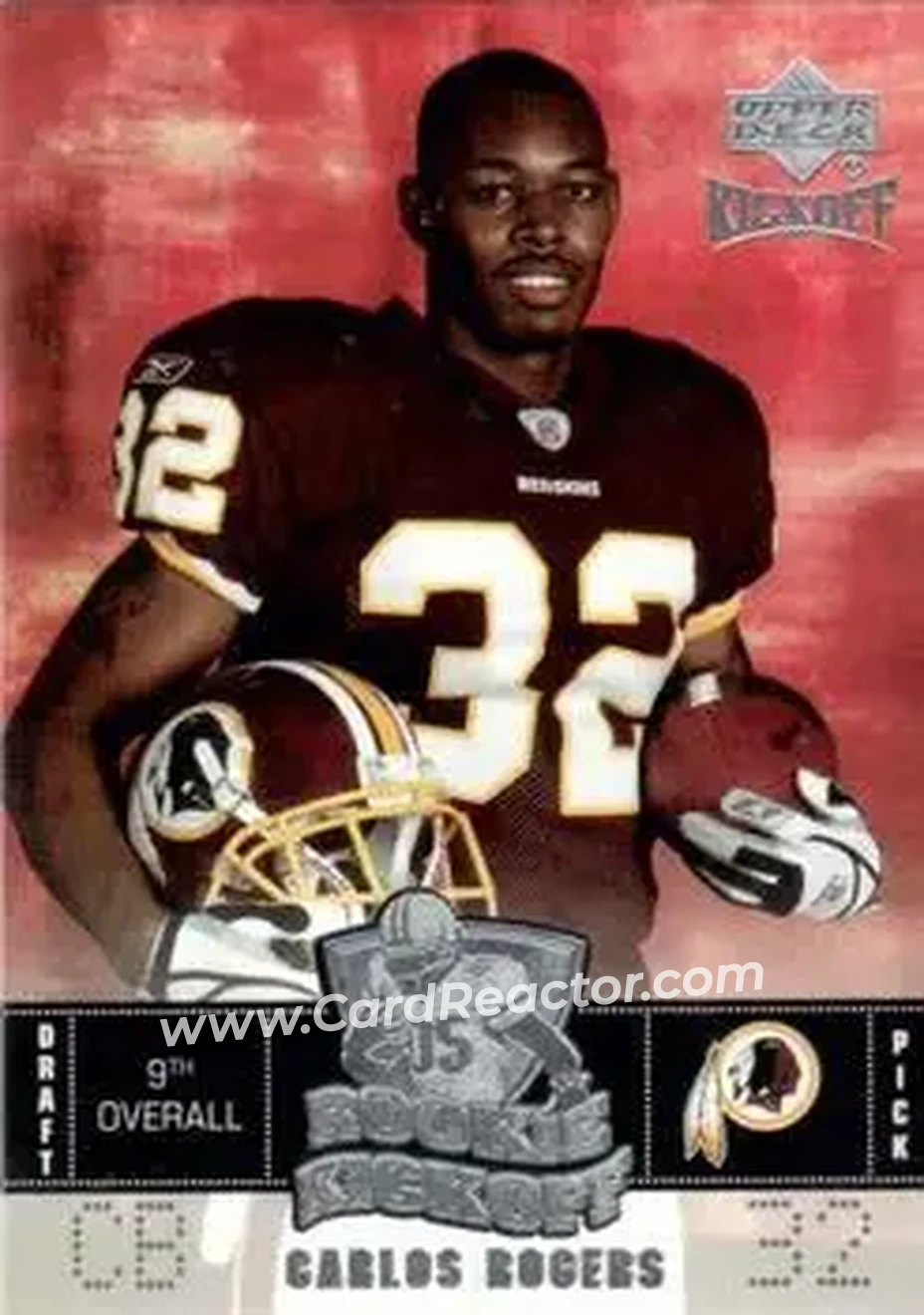 2005 Upper Deck Kickoff #130 - Carlos Rogers - Washington Redskins - Front 2005 Upper Deck Kickoff #130 - Carlos Rogers - Washington Redskins - Front