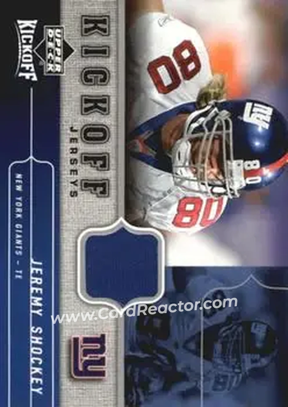 2005 Upper Deck Kickoff - Game Jerseys #KJ-JS - Jeremy Shockey - New York Giants - Front