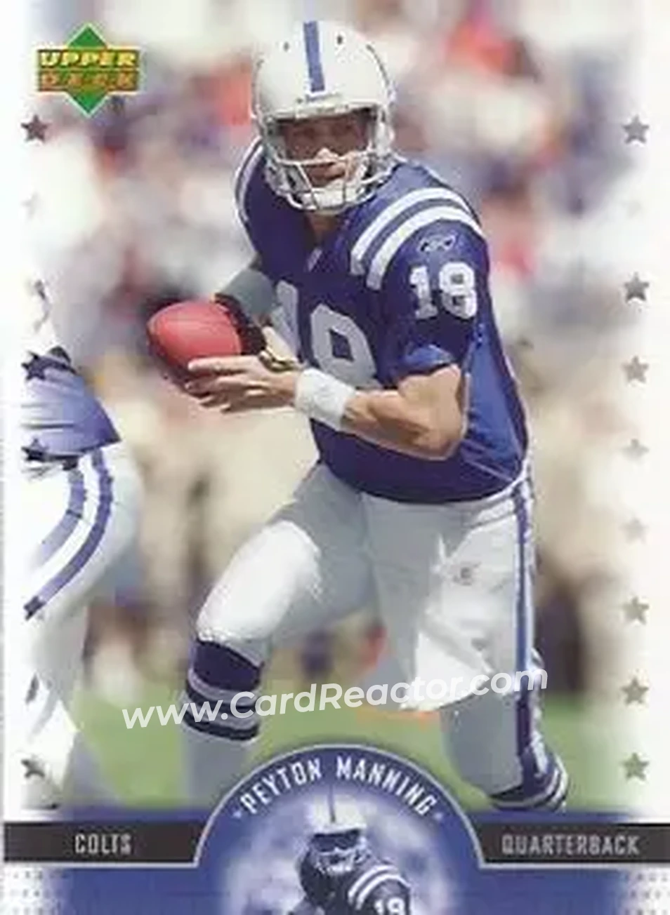 2005 Upper Deck Legends #13 - Peyton Manning - Indianapolis Colts - Front 2005 Upper Deck Legends #13 - Peyton Manning - Indianapolis Colts - Front