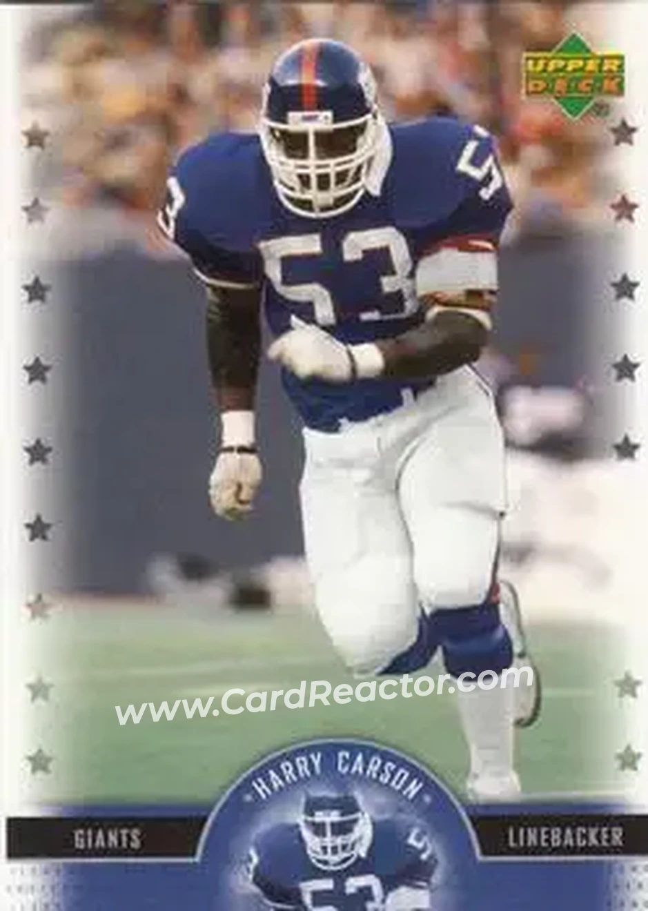 2005 Upper Deck Legends #32 - Harry Carson - New York Giants - Front 2005 Upper Deck Legends #32 - Harry Carson - New York Giants - Front