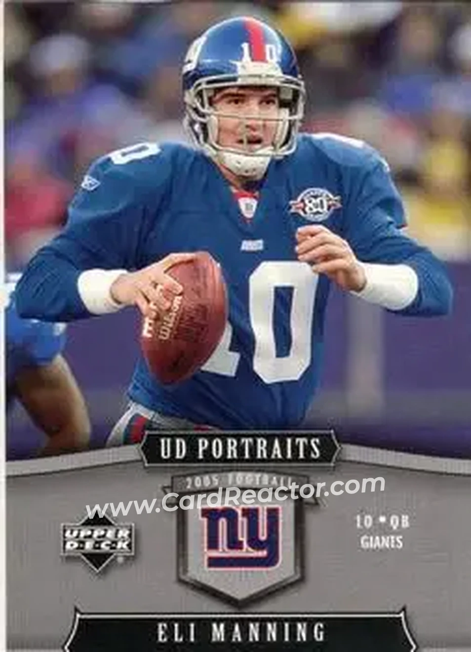 2005 Upper Deck Portraits #61 - Eli Manning - New York Giants - Front 2005 Upper Deck Portraits #61 - Eli Manning - New York Giants - Front