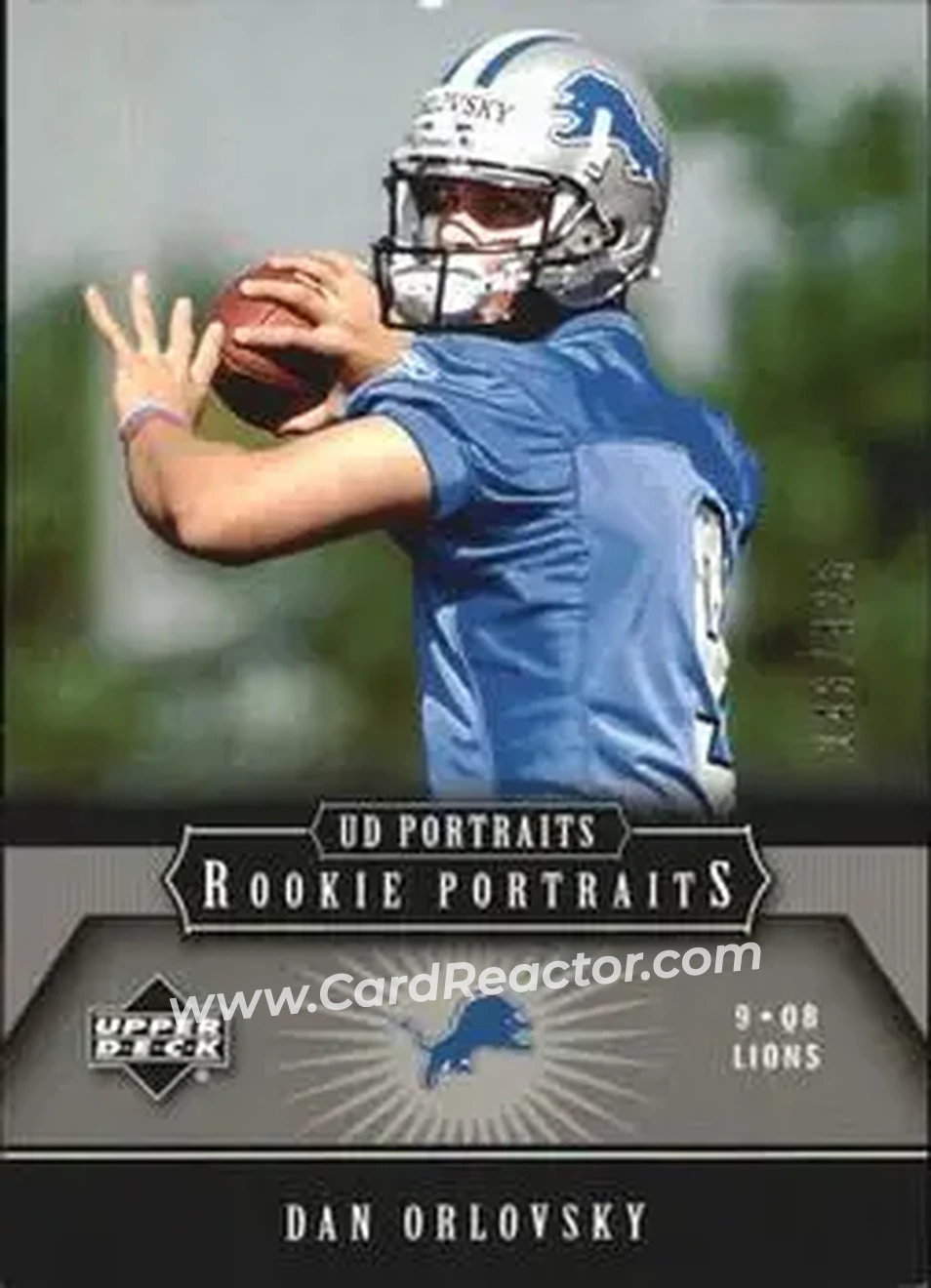 2005 Upper Deck Portraits #106 - Dan Orlovsky - Detroit Lions - Front