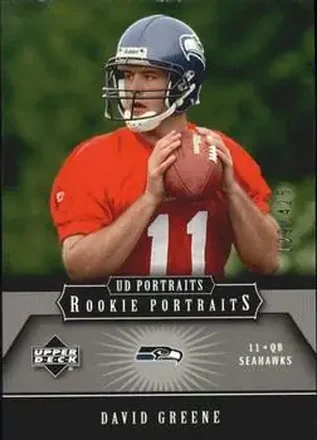 2005 Upper Deck Portraits #109 - David Greene - Seattle Seahawks
