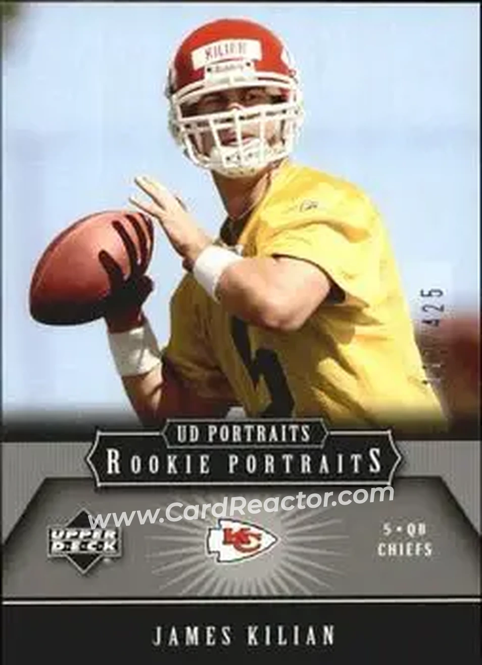 2005 Upper Deck Portraits #110 - James Kilian - Kansas City Chiefs - Front