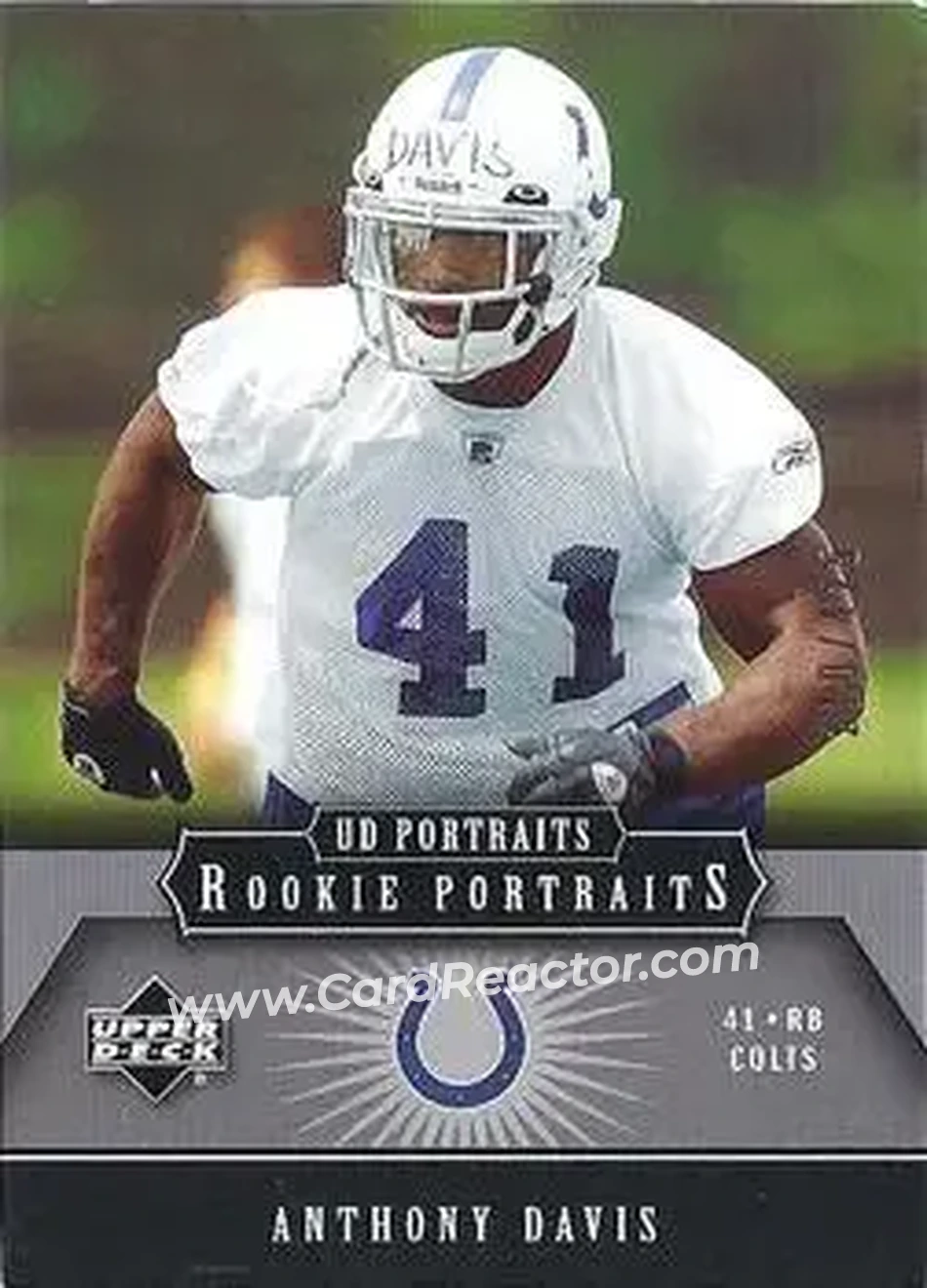 2005 Upper Deck Portraits #120 - Anthony Davis - Indianapolis Colts - Front